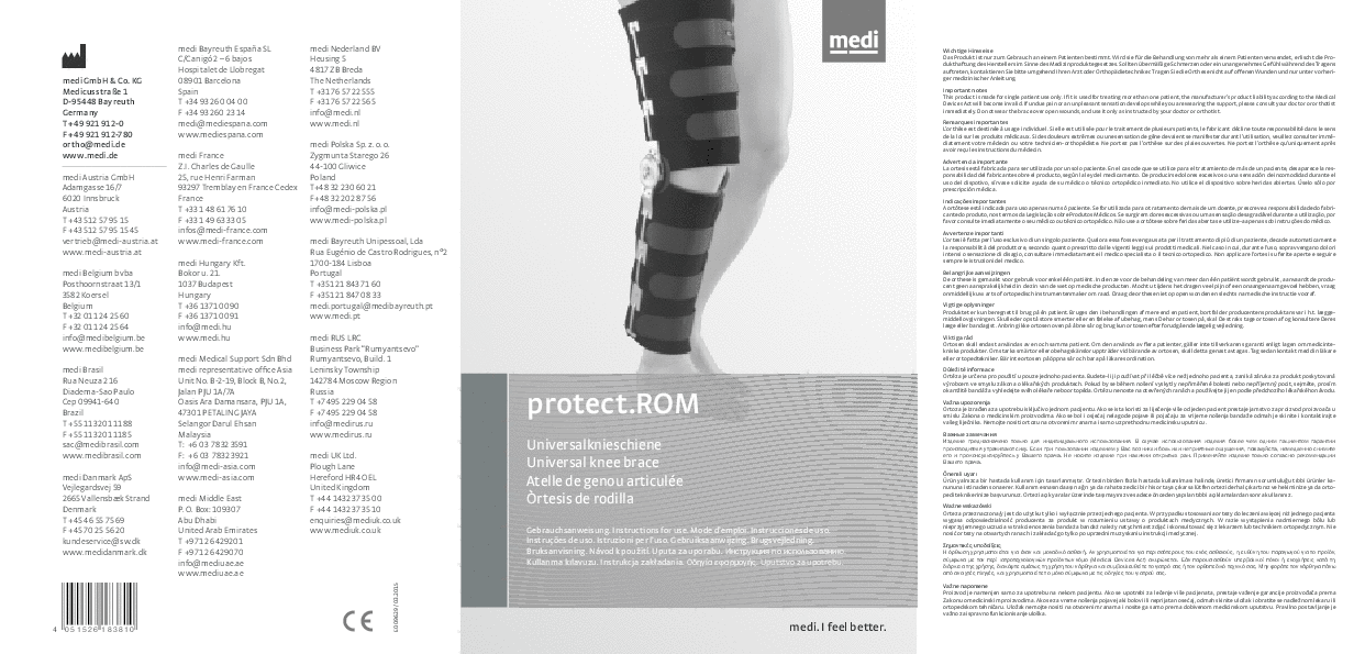 protect.ROM/cool knee splints from medi