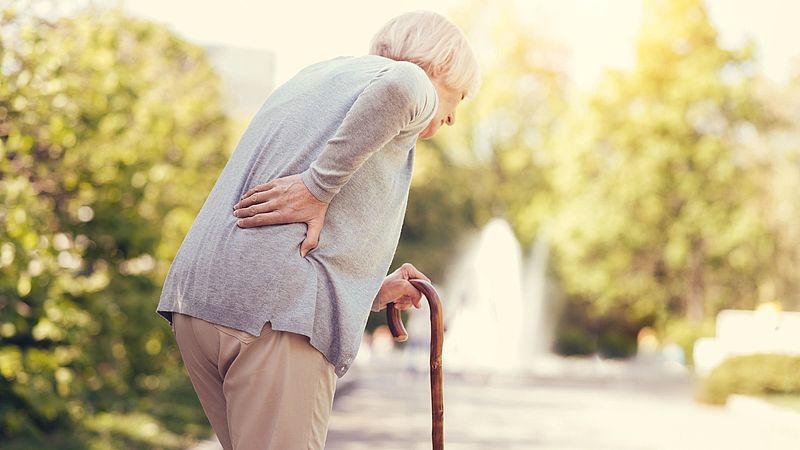 Woman with osteoporosis